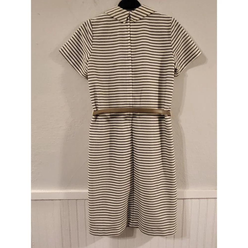 Vintage 60s‎ 70s Striped Knit House Dress Casual Mod - Picture 3 of 5
